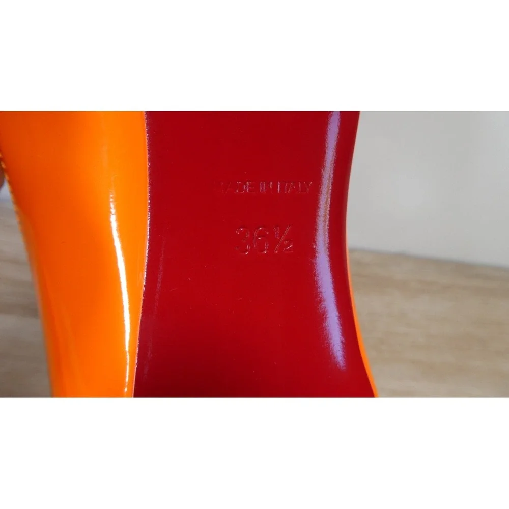 Christian Louboutin So Kate 120 Patent Leather Lin Fluo Orange Size 36.5 - NEW - Picture 7 of 7